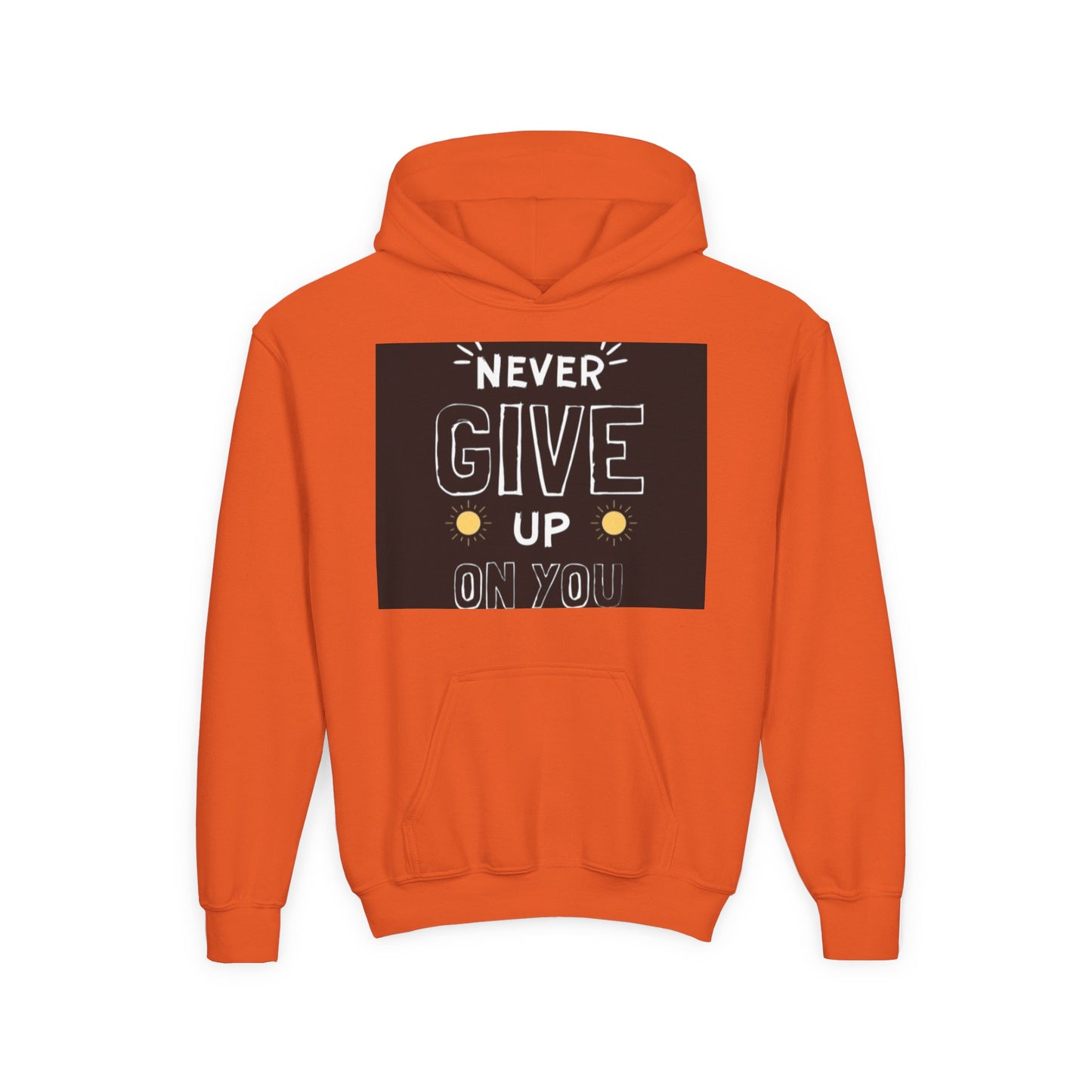Never Give Up/Heavy Blend Hooded Sweatshirt