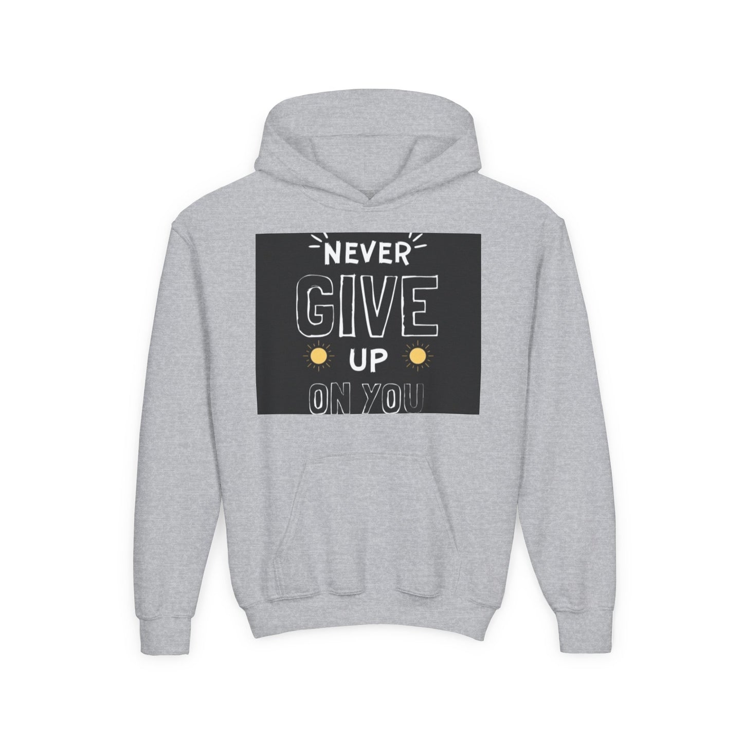 Never Give Up/Heavy Blend Hooded Sweatshirt