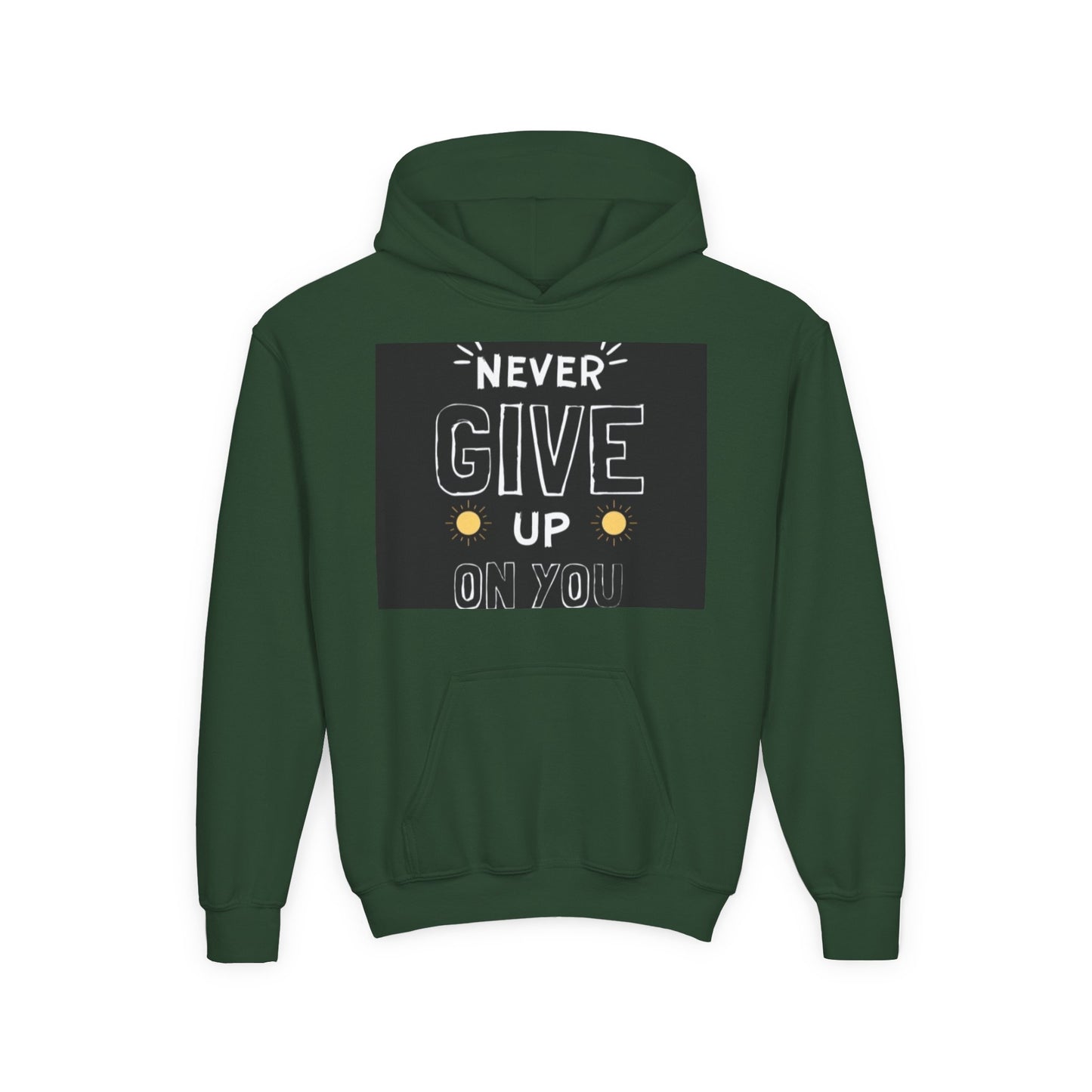 Never Give Up/Heavy Blend Hooded Sweatshirt