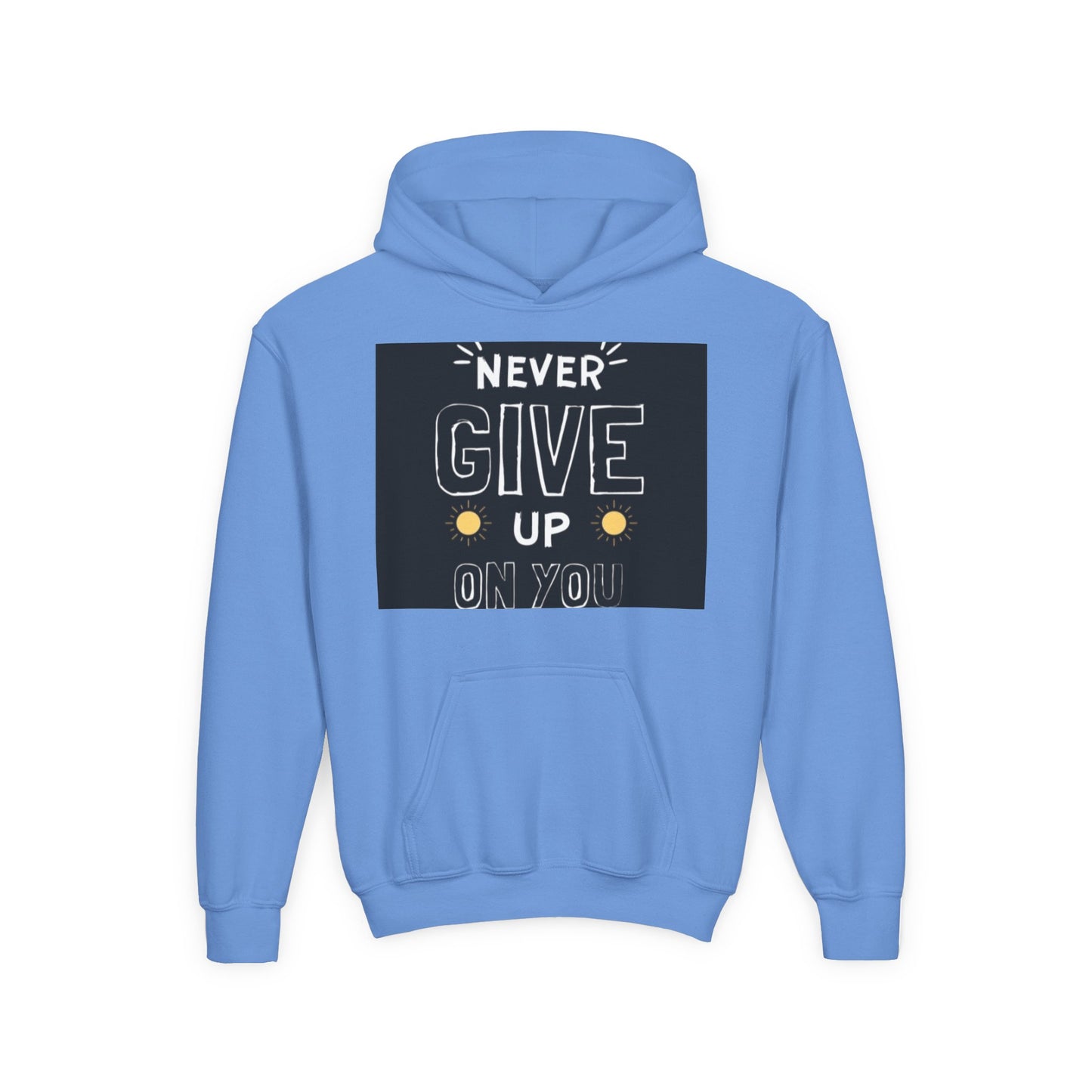 Never Give Up/Heavy Blend Hooded Sweatshirt