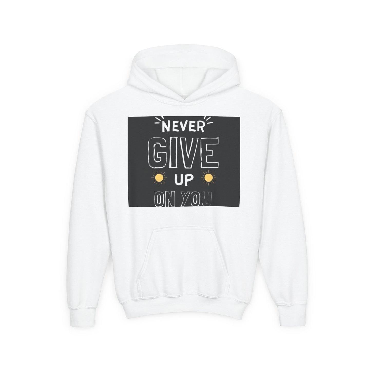 Never Give Up/Heavy Blend Hooded Sweatshirt
