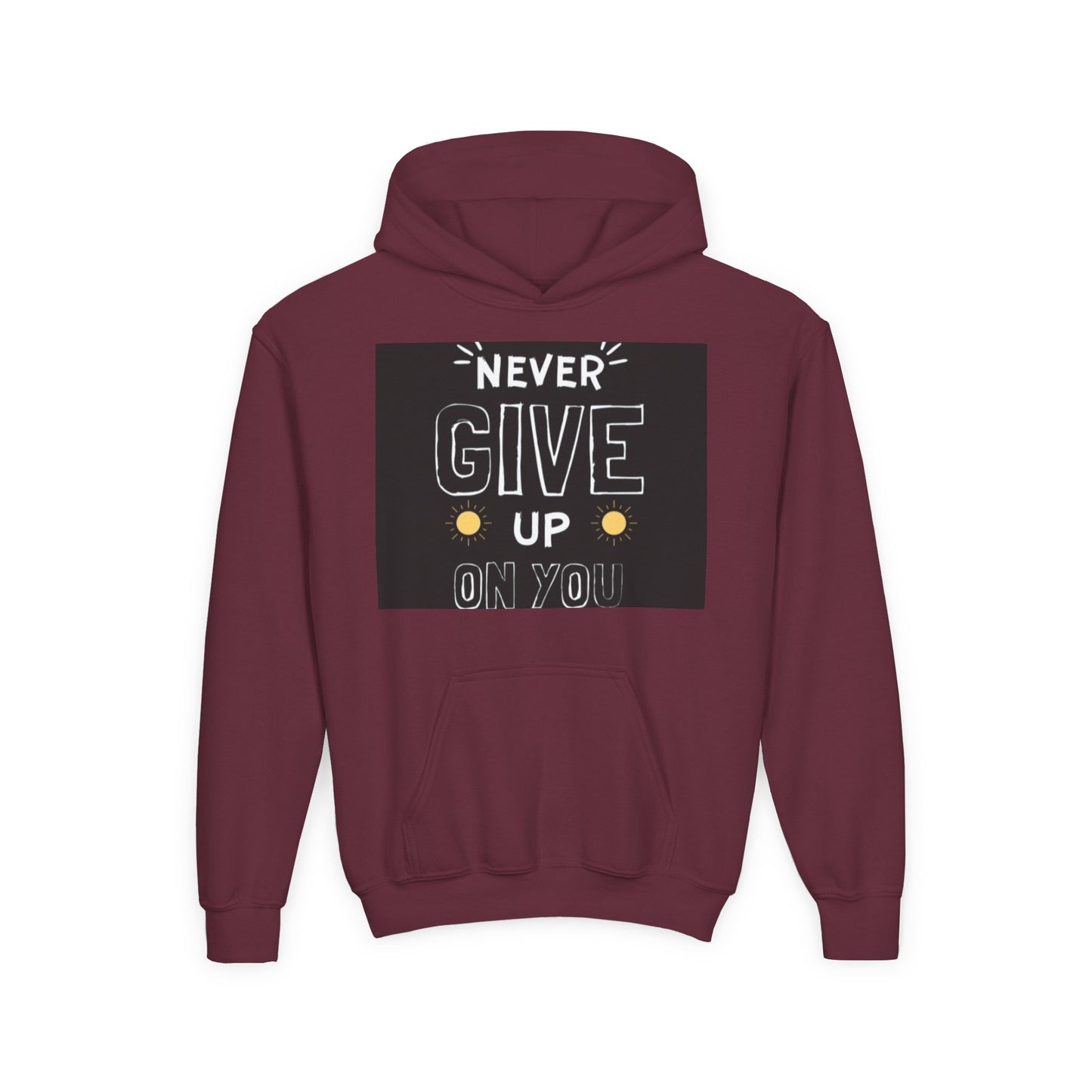 Never Give Up/Heavy Blend Hooded Sweatshirt
