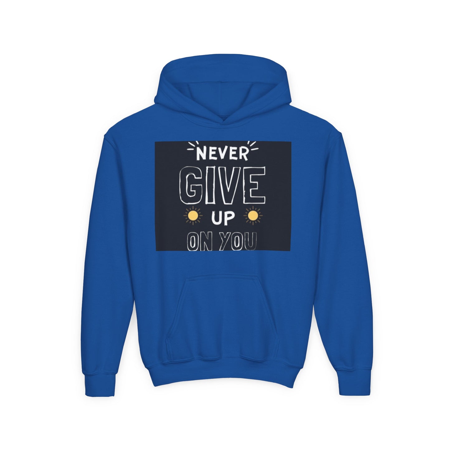 Never Give Up/Heavy Blend Hooded Sweatshirt