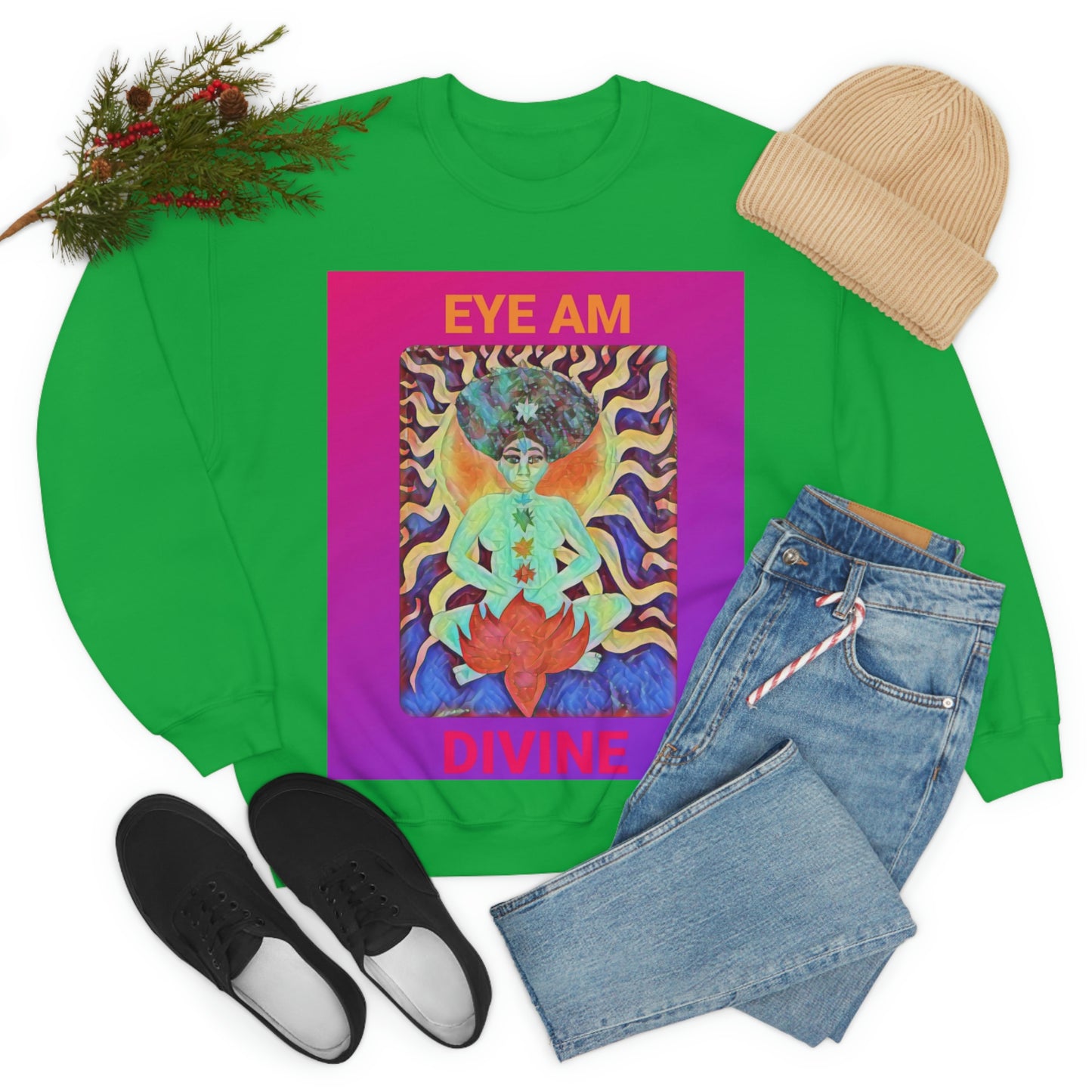 Eye Am Divine/Unisex Heavy Blend Crewneck Sweatshirt