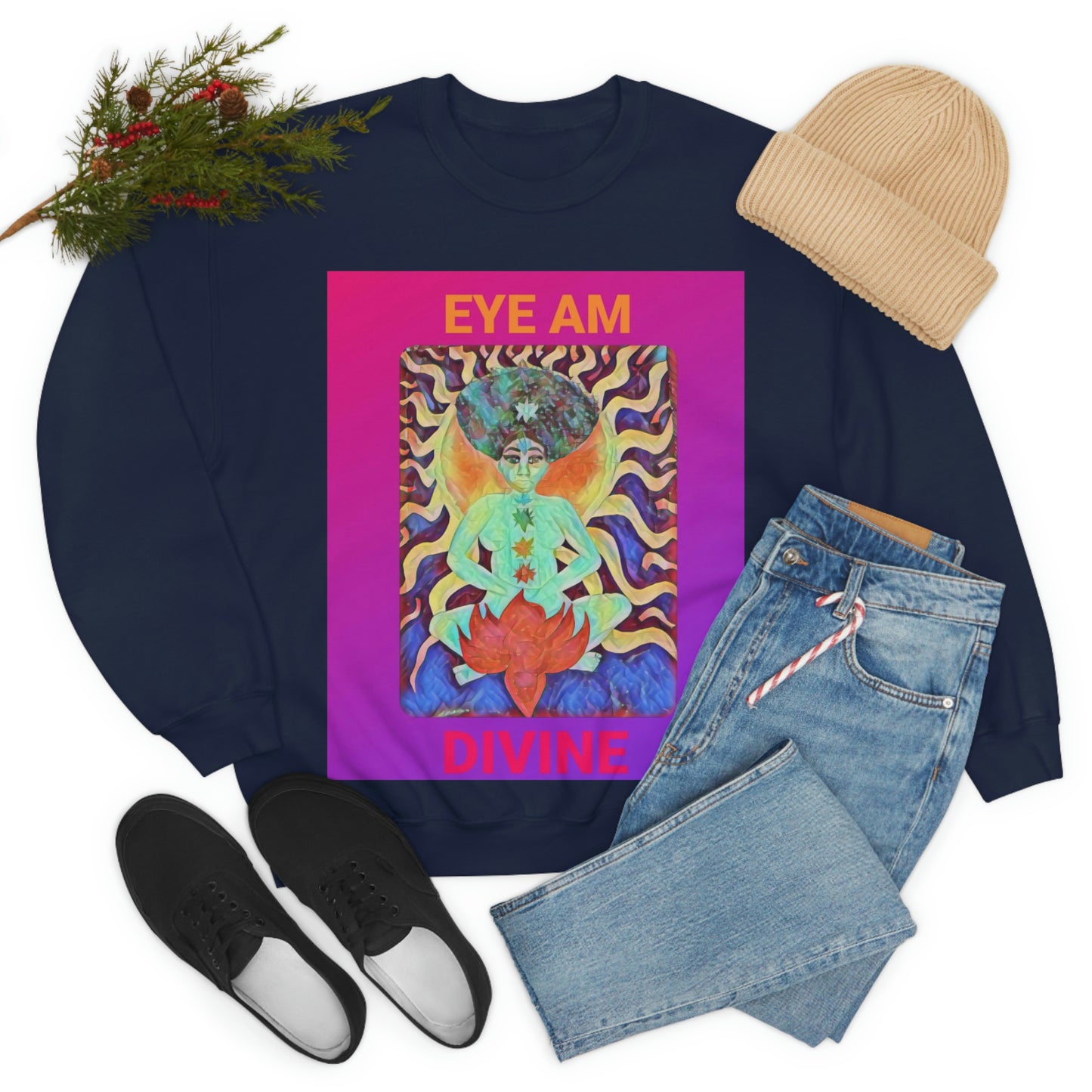 Eye Am Divine/Unisex Heavy Blend Crewneck Sweatshirt