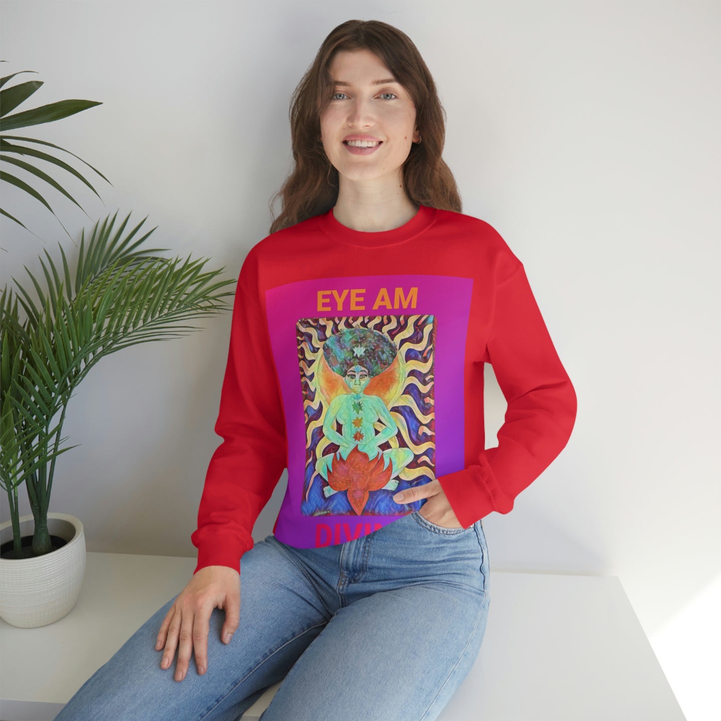 Eye Am Divine/Unisex Heavy Blend Crewneck Sweatshirt