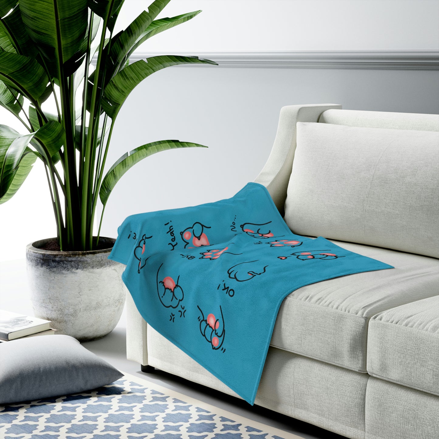 DemPawsTblue/Velveteen Plush Blanket