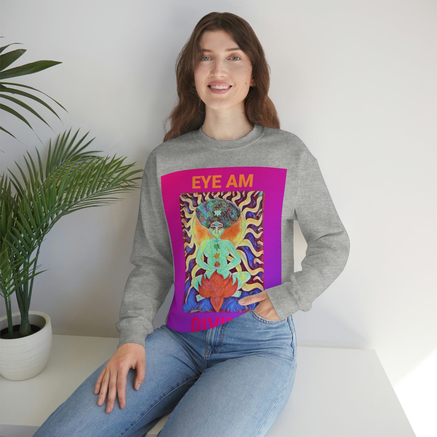 Eye Am Divine/Unisex Heavy Blend Crewneck Sweatshirt