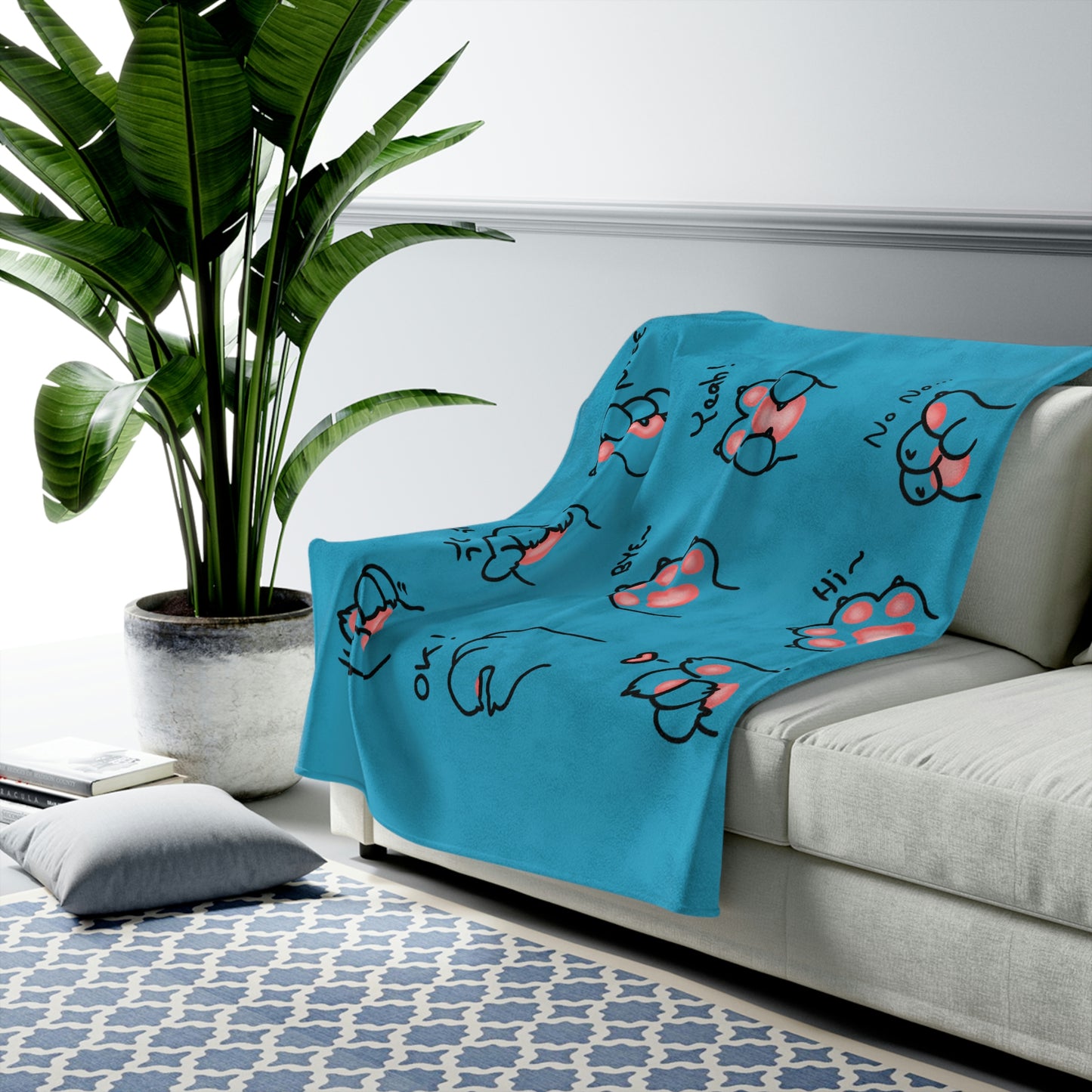 DemPawsTblue/Velveteen Plush Blanket