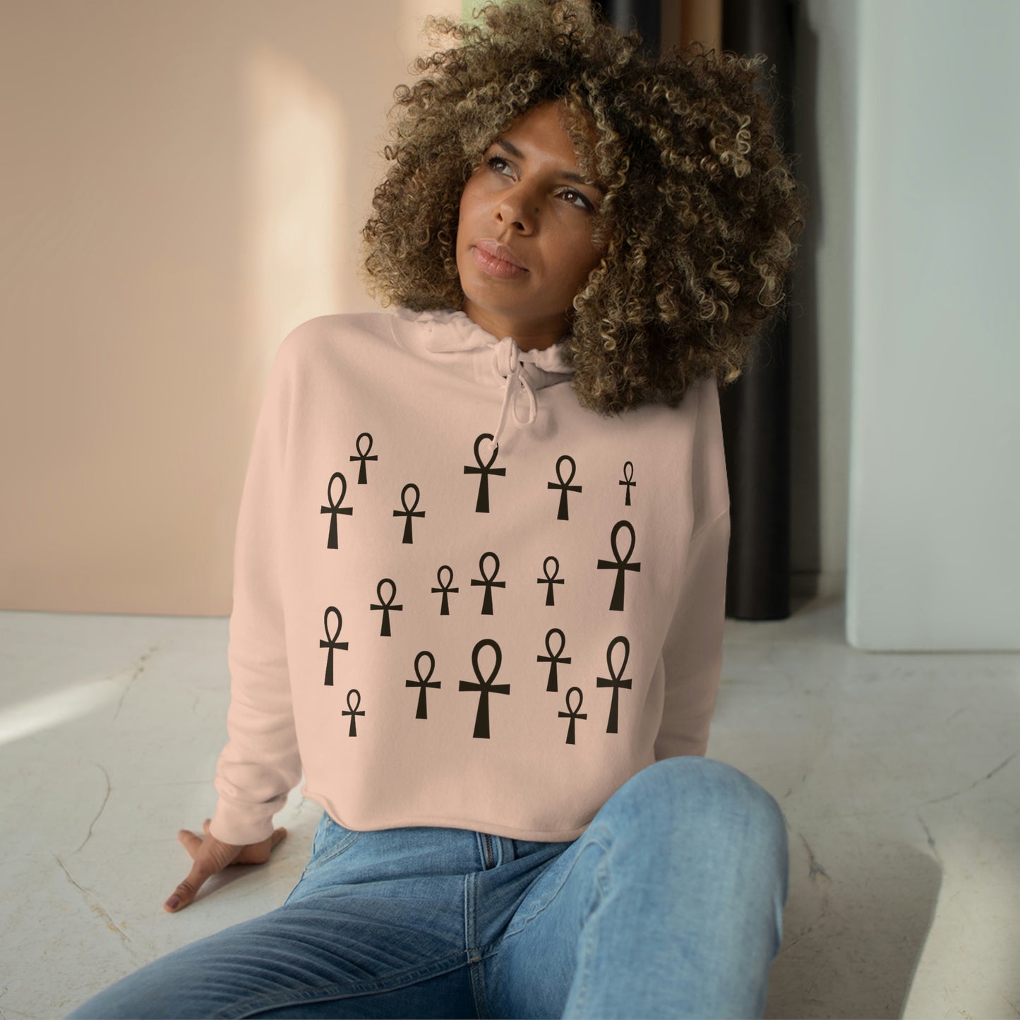 Ankh/Crop Hoodie