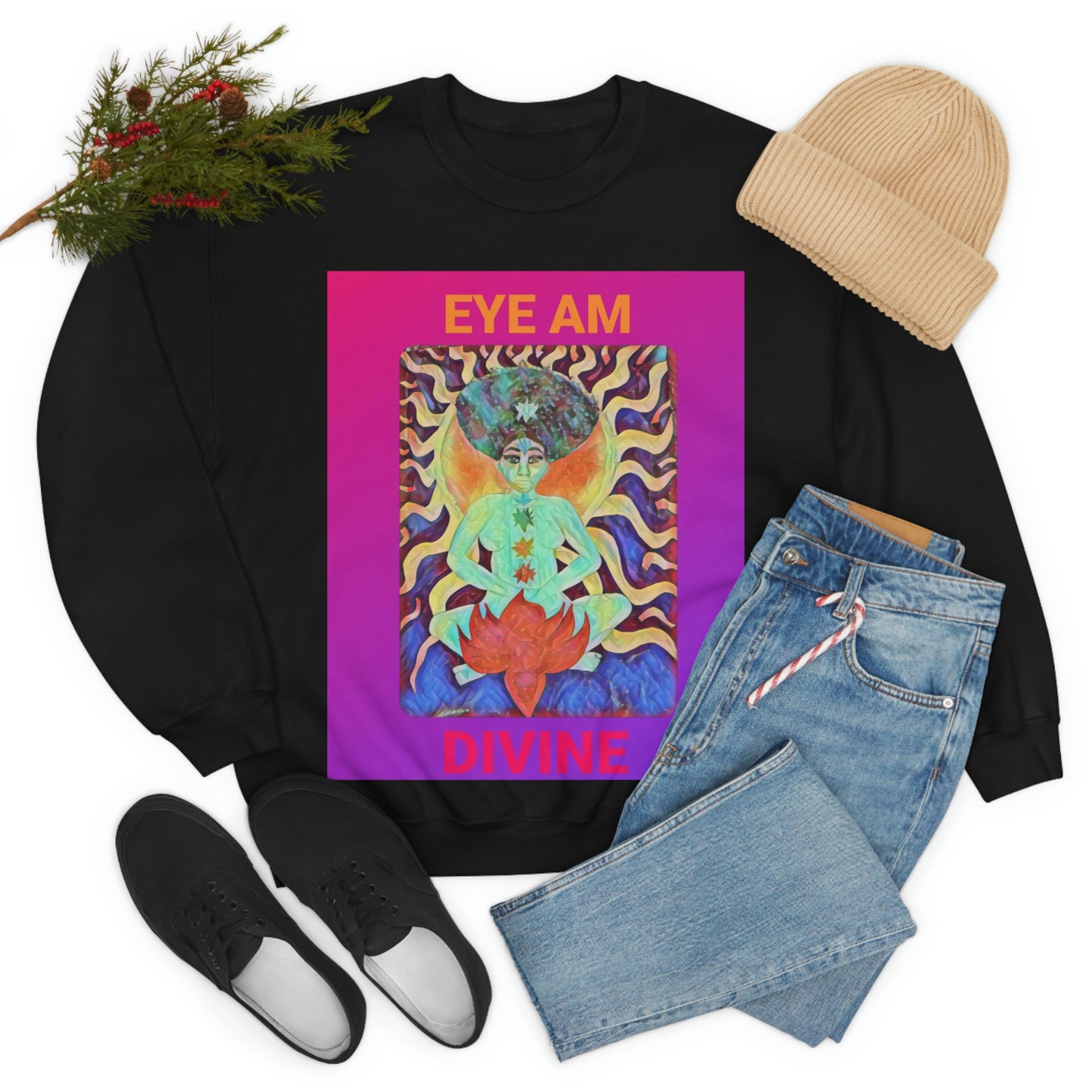 Eye Am Divine/Unisex Heavy Blend Crewneck Sweatshirt