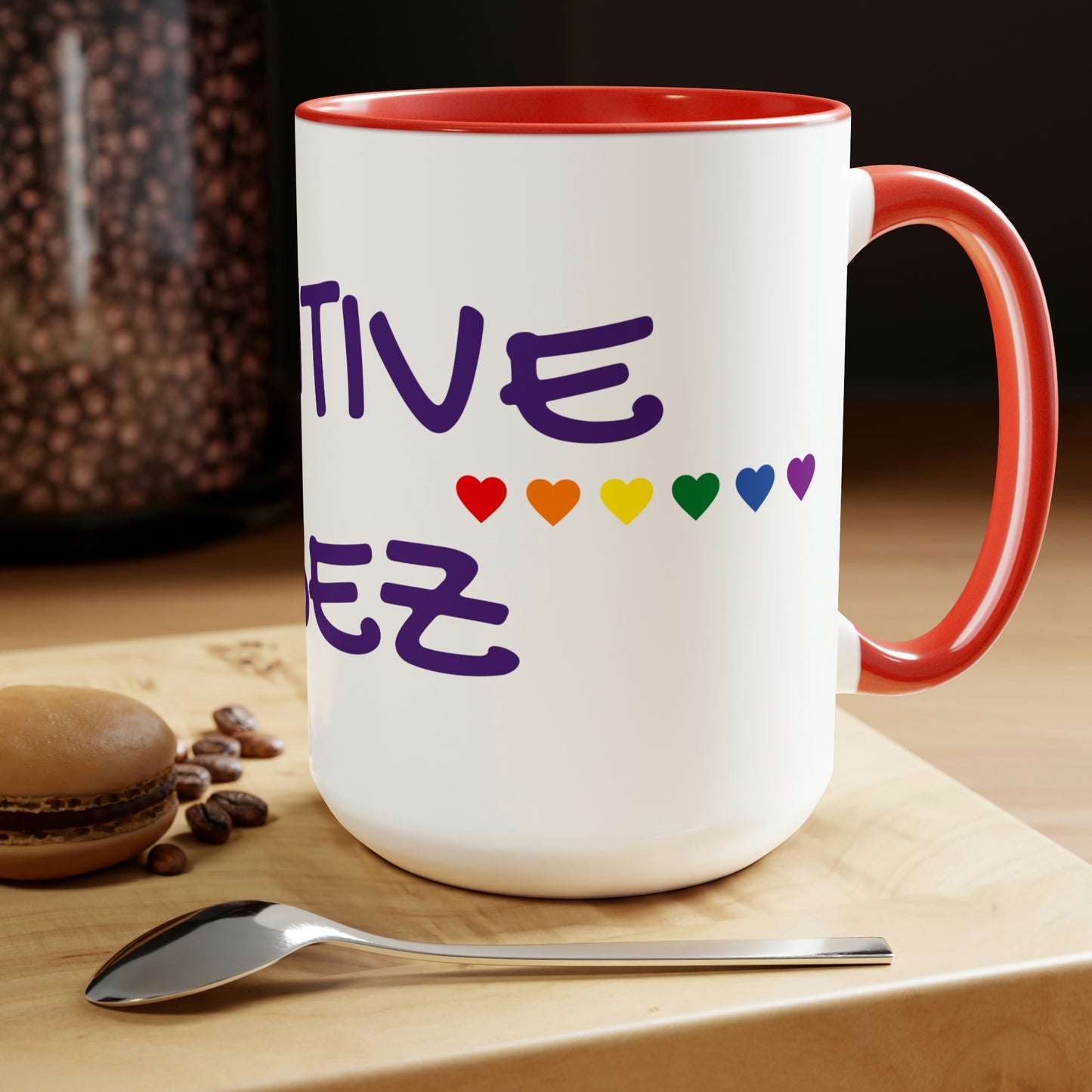 PositiveV/Two-Tone Coffee Mugs, 15oz