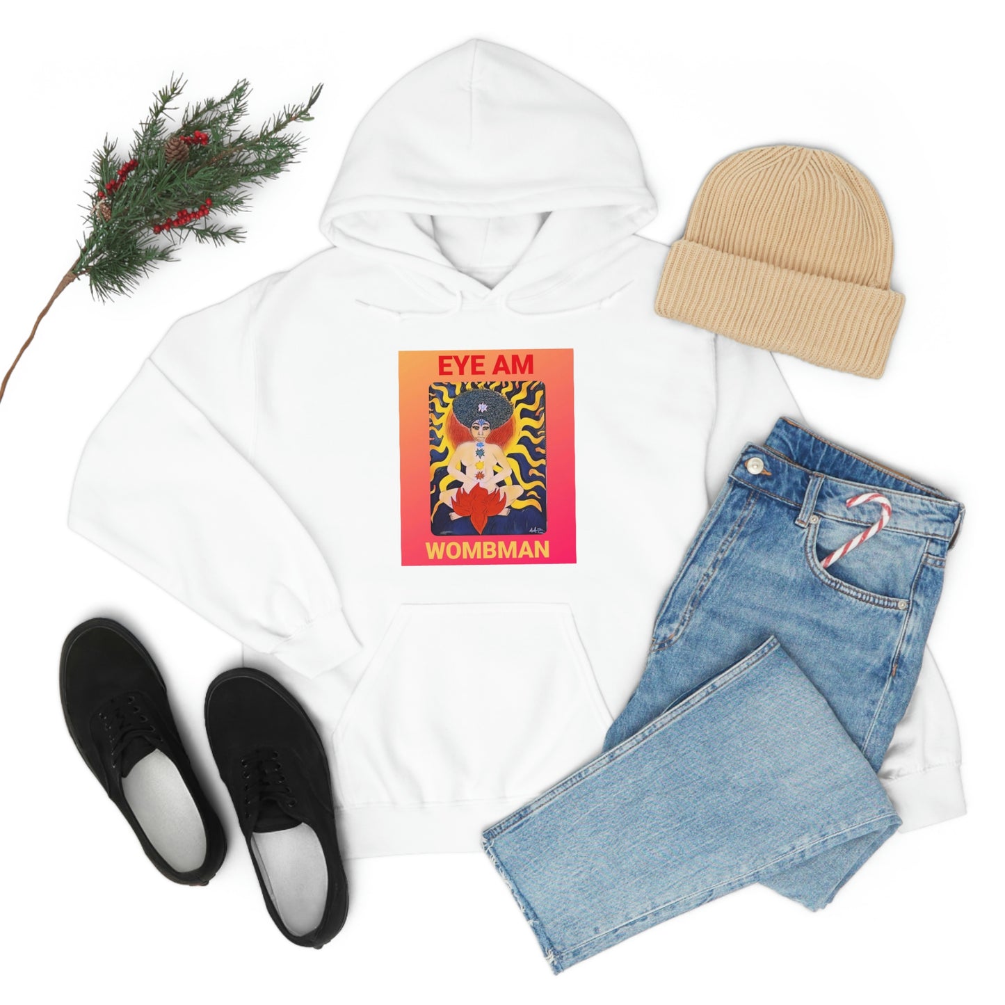 Eye Am Wombman/Unisex Heavy Blend Hooded Sweatshirt