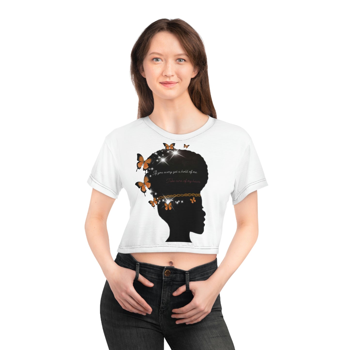 Hold/AOP Crop Tee
