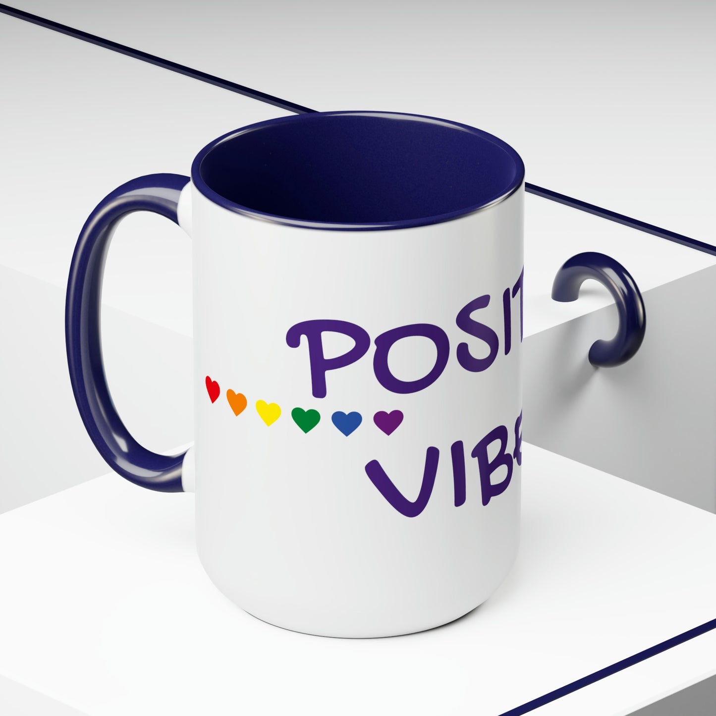 PositiveV/Two-Tone Coffee Mugs, 15oz
