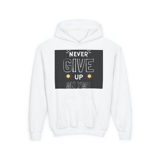Never Give Up/Heavy Blend Hooded Sweatshirt