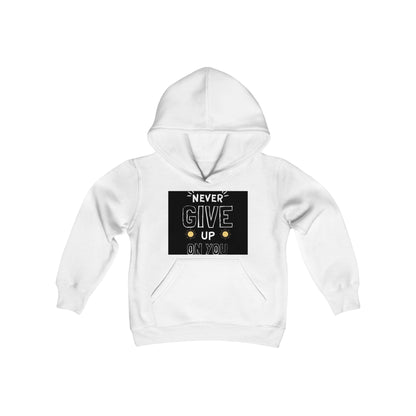 Never Give Up/Heavy Blend Hooded Sweatshirt