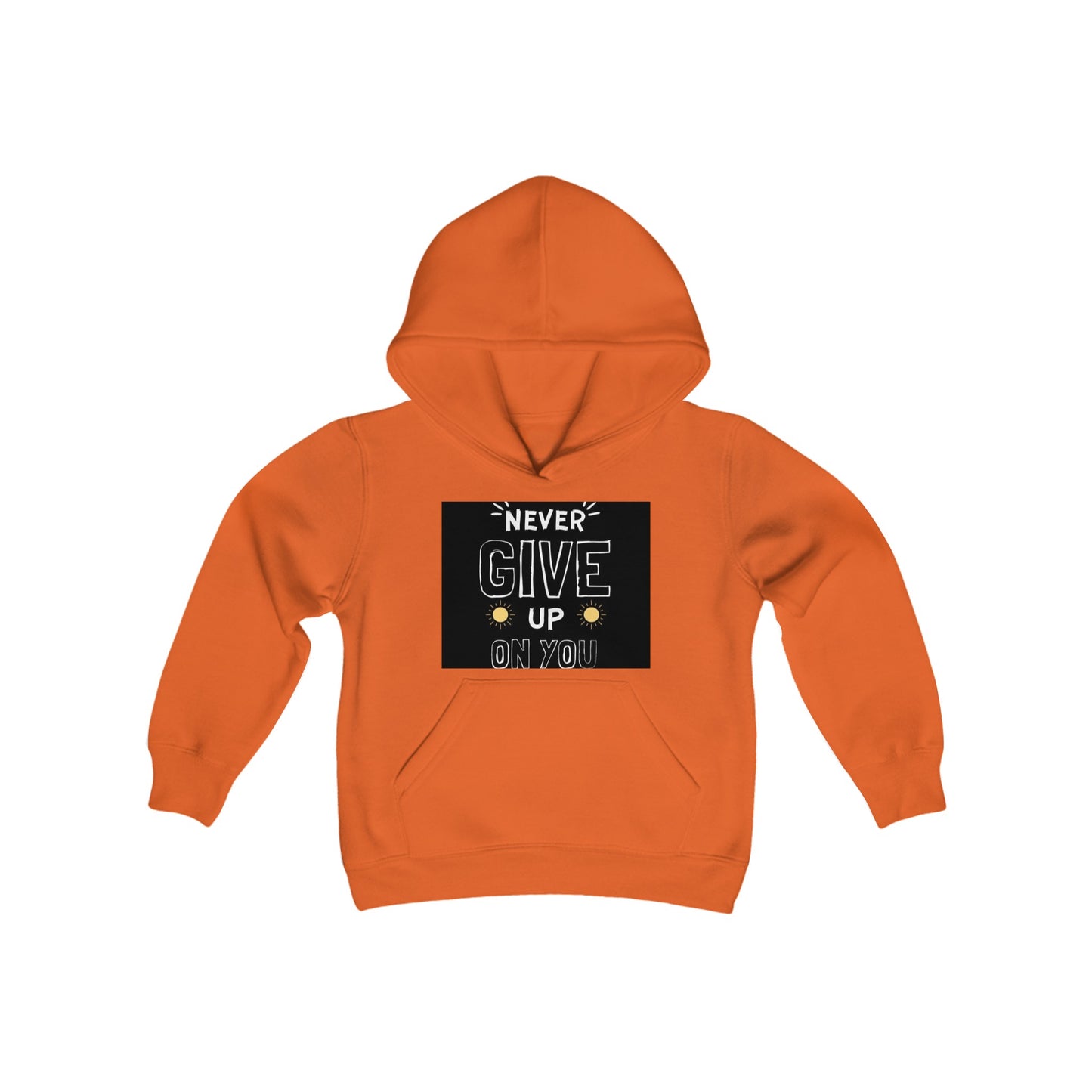 Never Give Up/Heavy Blend Hooded Sweatshirt