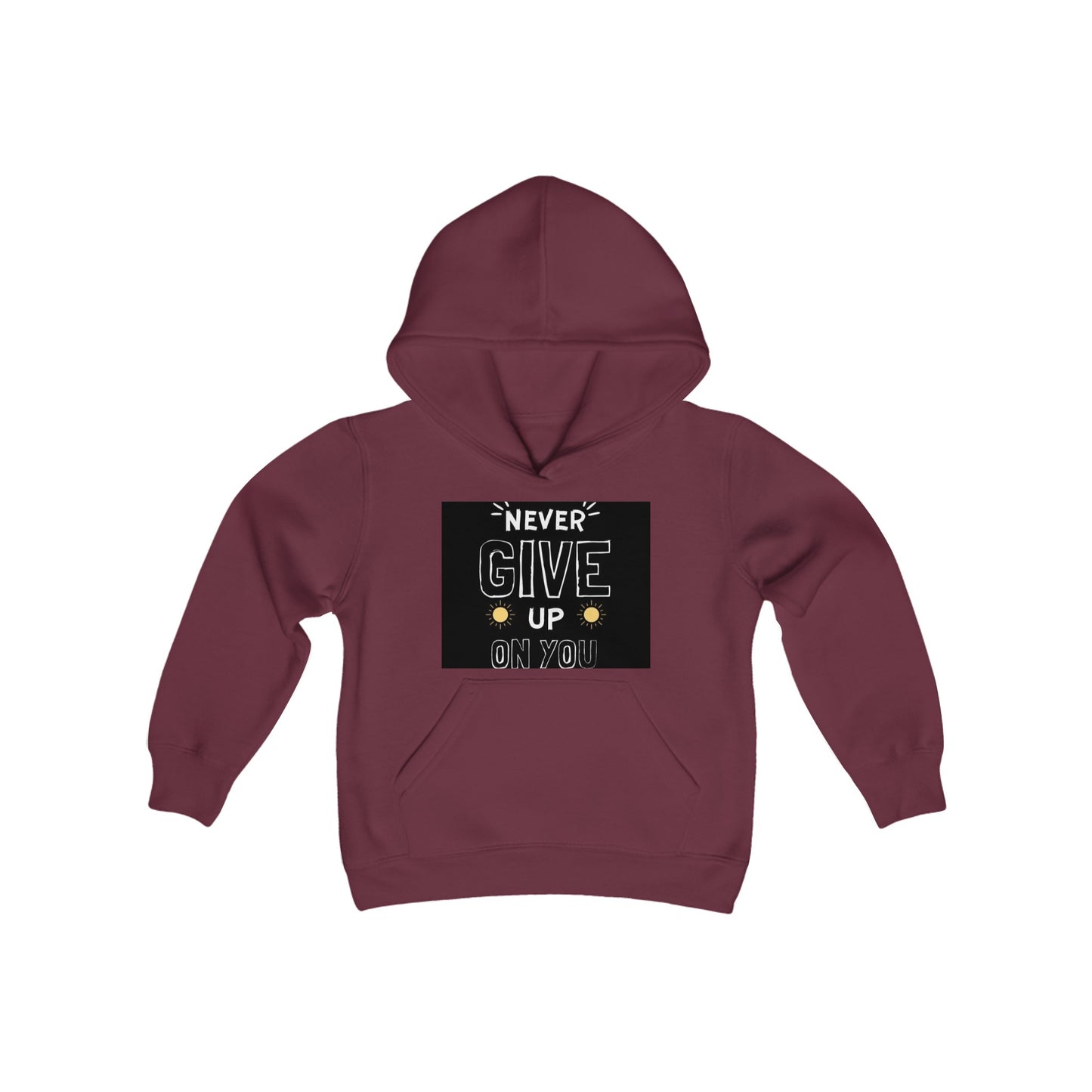 Never Give Up/Heavy Blend Hooded Sweatshirt