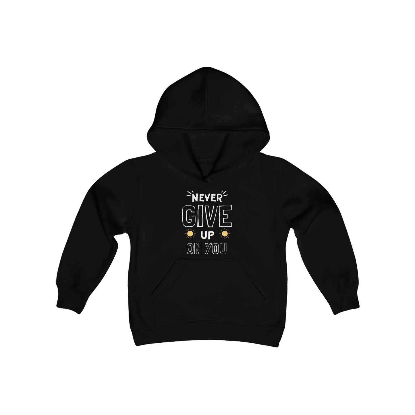 Never Give Up/Heavy Blend Hooded Sweatshirt