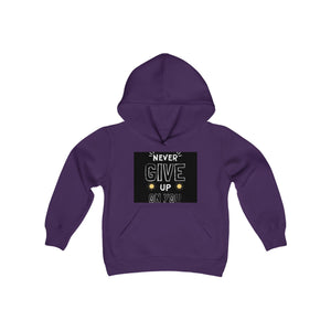 Never Give Up/Heavy Blend Hooded Sweatshirt