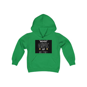 Never Give Up/Heavy Blend Hooded Sweatshirt