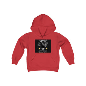 Never Give Up/Heavy Blend Hooded Sweatshirt