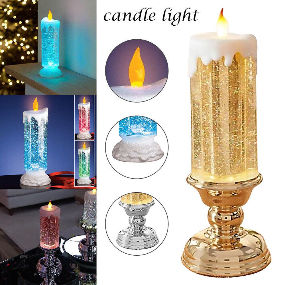 LED Glitter Flameless Candle