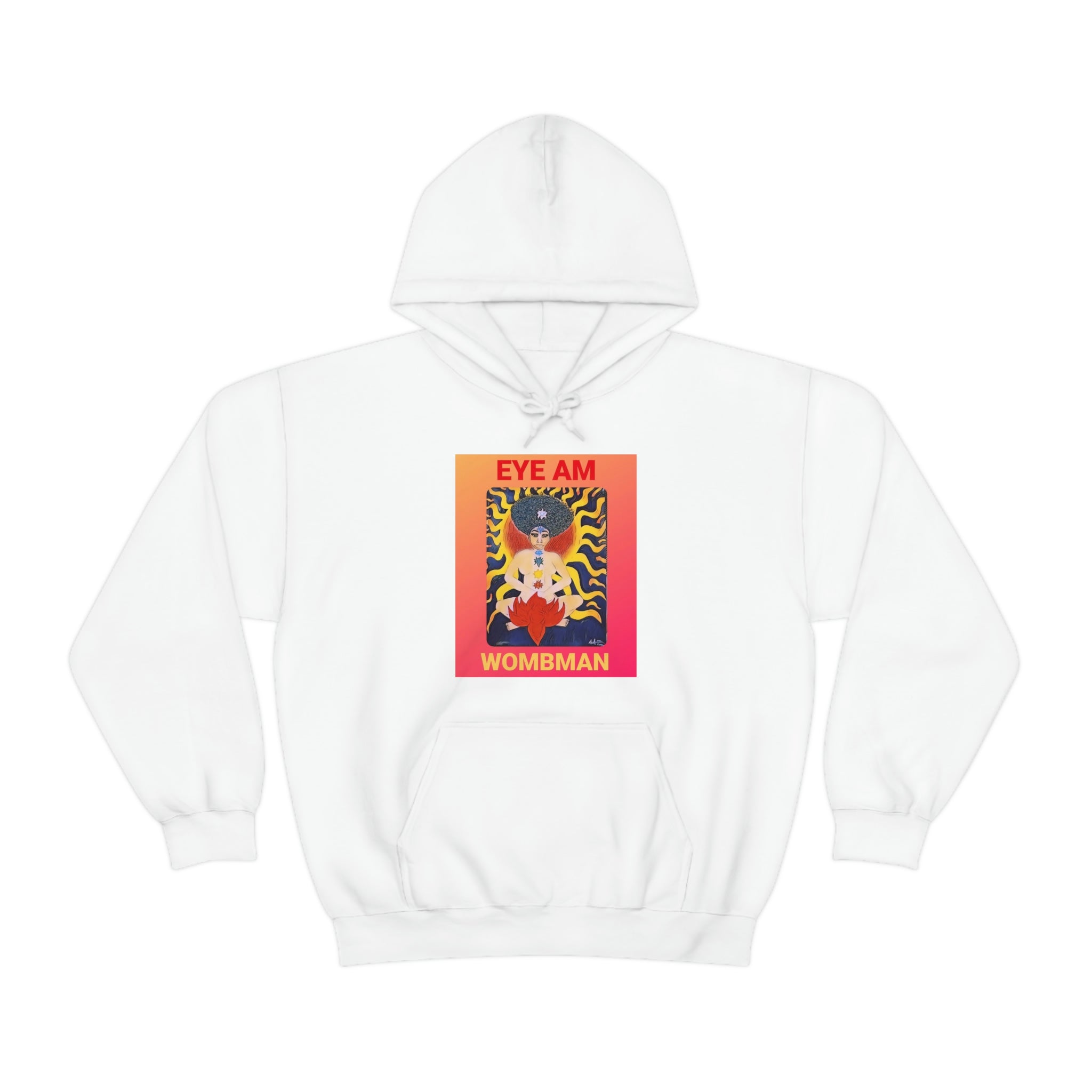 Eye Am Wombman/Unisex Heavy Blend Hooded Sweatshirt