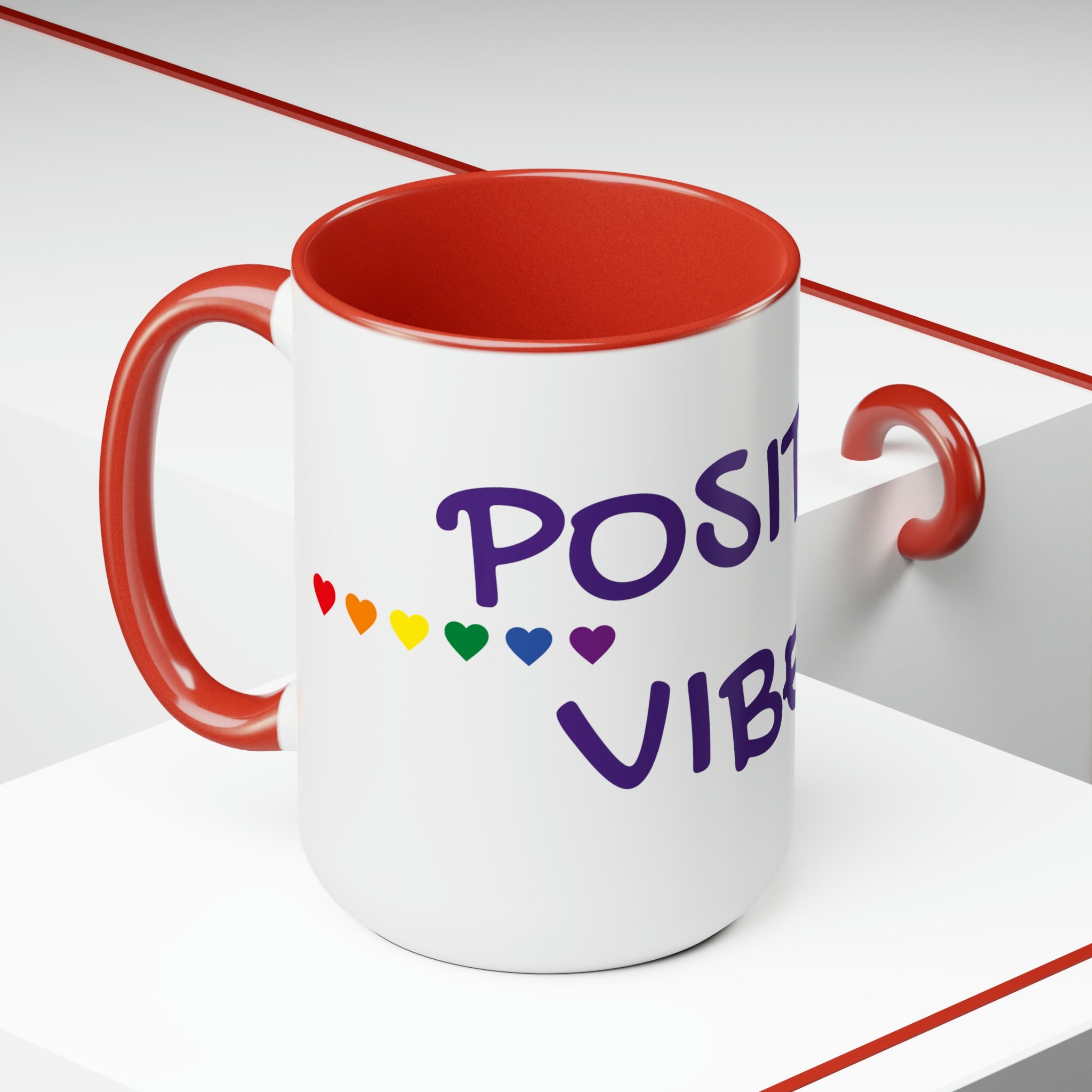 PositiveV/Two-Tone Coffee Mugs, 15oz