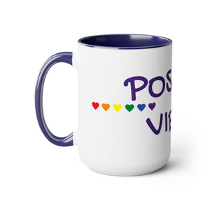 PositiveV/Two-Tone Coffee Mugs, 15oz