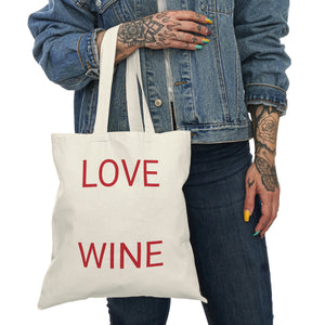 Love Wine/Natural Tote Bag