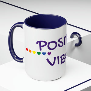 PositiveV/Two-Tone Coffee Mugs, 15oz